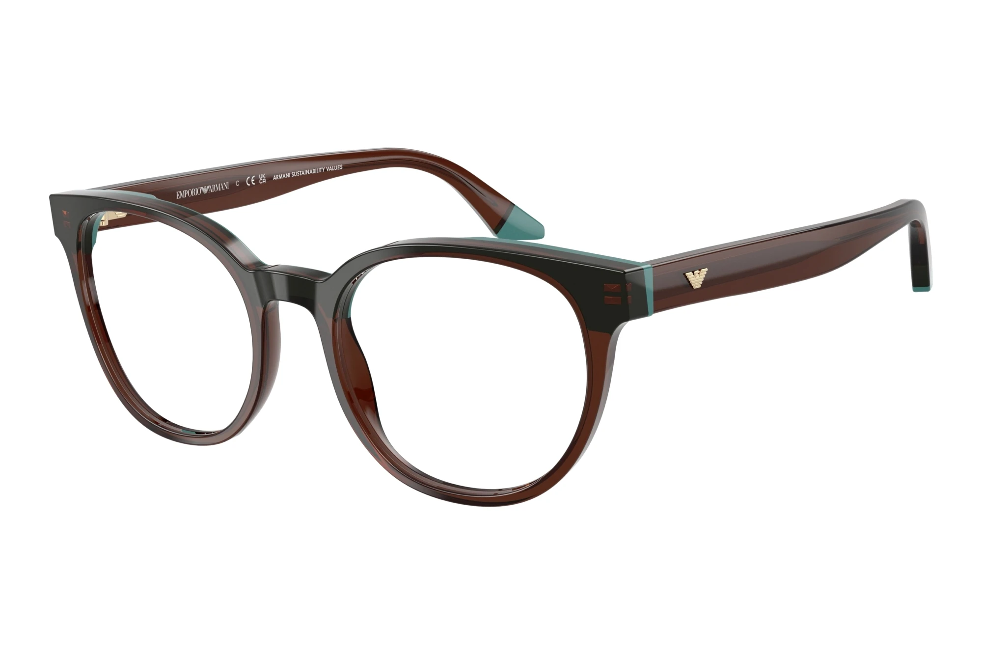 Emporio Armani EA3274 6318 Transparent Brown/Teal Emporio Armani EA3274 6318 Transparent Brown/Teal