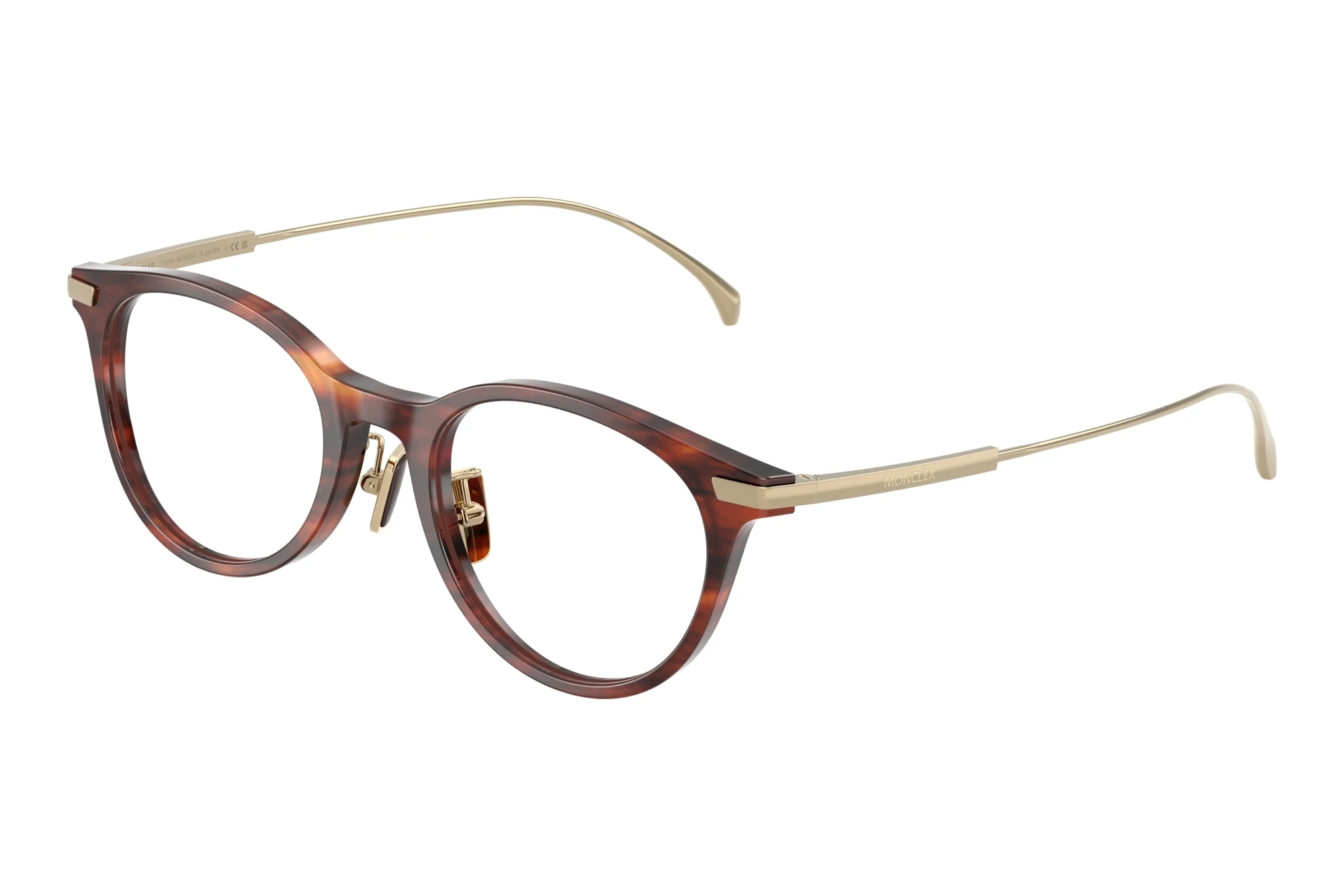 Moncler ME2022D 3034 Shiny Striped Brown Havana Moncler ME2022D 3034 Shiny Striped Brown Havana