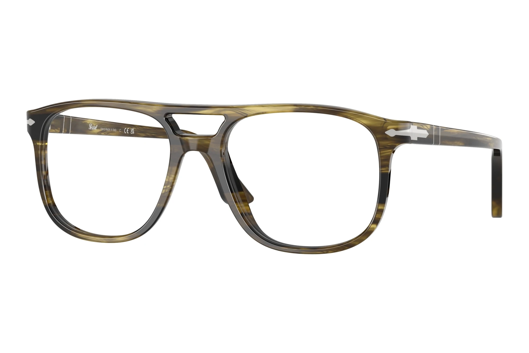 Persol PO3329V 1237 Striped Black & Olive Green Persol PO3329V 1237 Striped Black & Olive Green