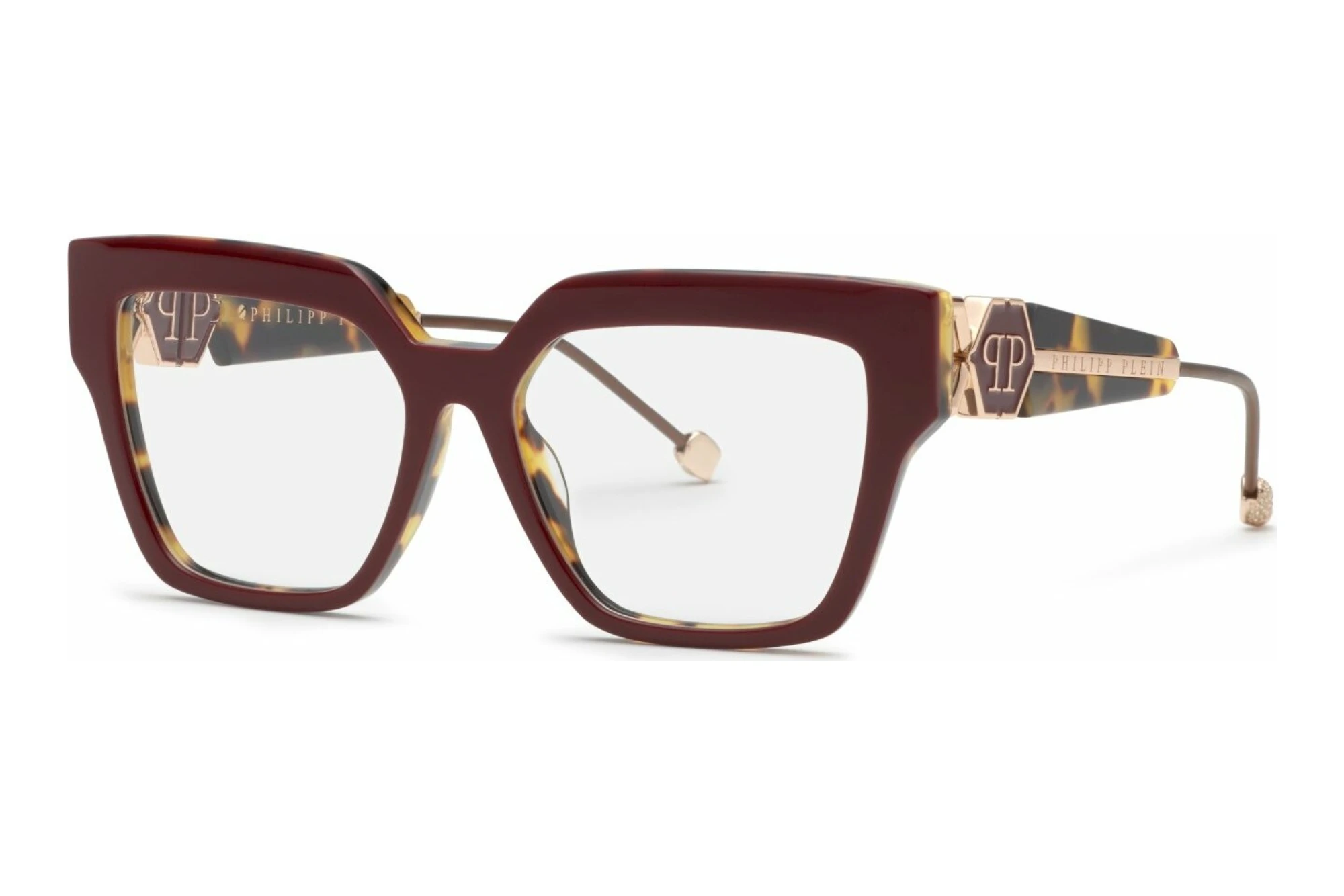 Philipp Plein VPP165S 0U86 BORDEAUX TOP+HAVANA Philipp Plein VPP165S 0U86 BORDEAUX TOP+HAVANA
