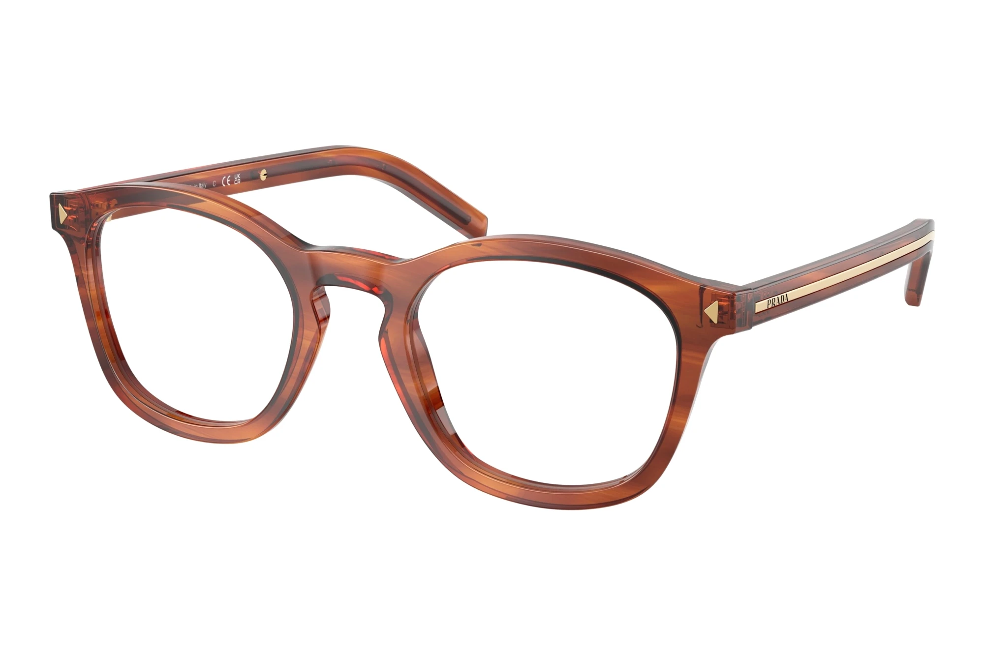 Prada PR C04V 27F1O1 Striped Cognac Prada PR C04V 27F1O1 Striped Cognac