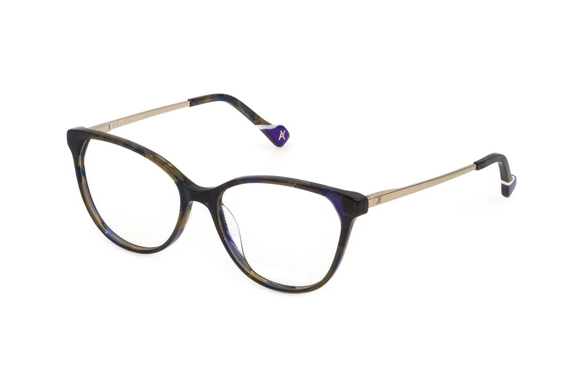 YALEA VYA010 0M61 SHINY STRIPED BLUE/BROWN YALEA VYA010 0M61 SHINY STRIPED BLUE/BROWN