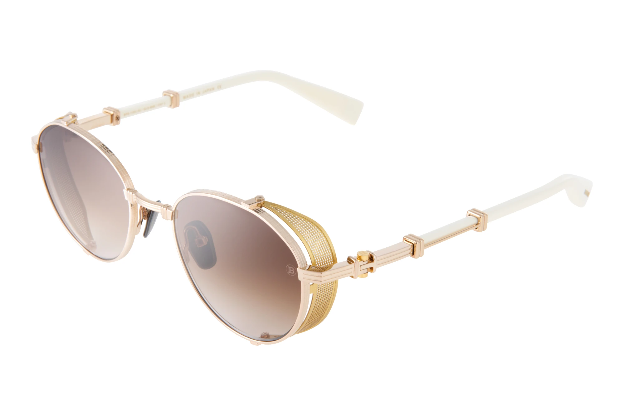 Balmain Paris BPS-110 C Dark Brown to Clear - ARWhite Gold - Bone Balmain Paris BPS-110 C Dark Brown to Clear - ARWhite Gold - Bone
