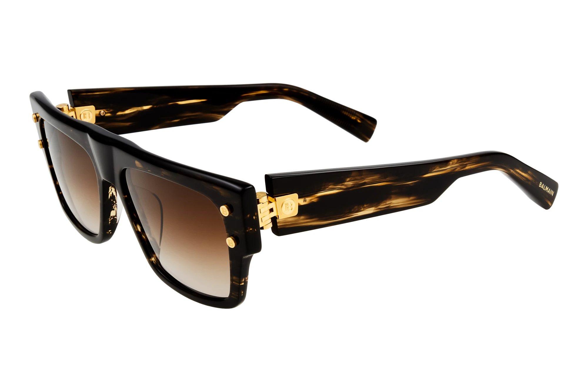 Balmain Paris BPS-116 B-AF Dark Brown to Clear - ARDark Brown Swirl - Gold w Balmain Paris BPS-116 B-AF Dark Brown to Clear - ARDark Brown Swirl - Gold w