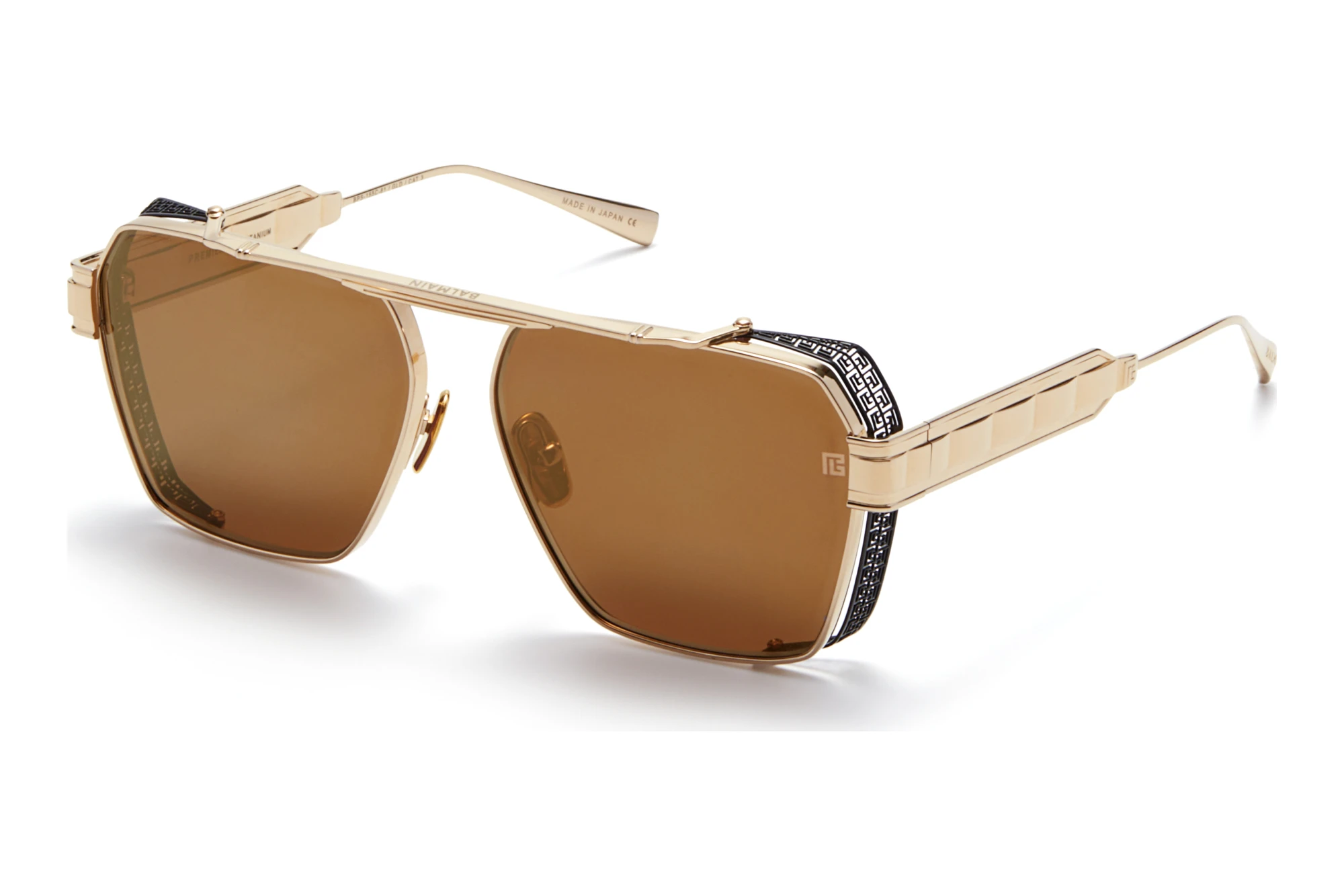 Balmain Paris BPS-155 C Brown - Gold Mirror Lenses - ARLight Yellow Gold - w Balmain Paris BPS-155 C Brown - Gold Mirror Lenses - ARLight Yellow Gold - w