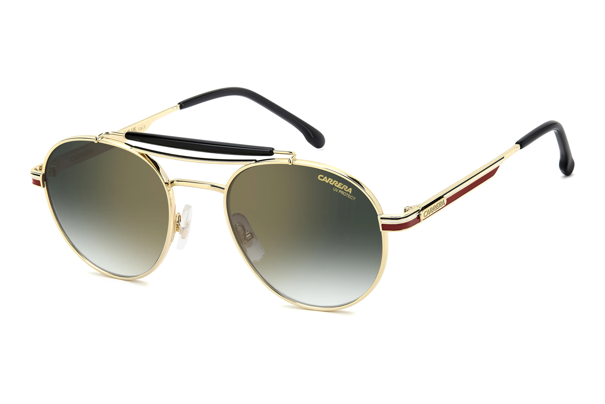 Carrera CARRERA 381/S W3J/D6 GREEN SHADED GOLD MIRROR ANTIREFEXGOLD STRIPED RED Carrera CARRERA 381/S W3J/D6 GREEN SHADED GOLD MIRROR ANTIREFEXGOLD STRIPED RED
