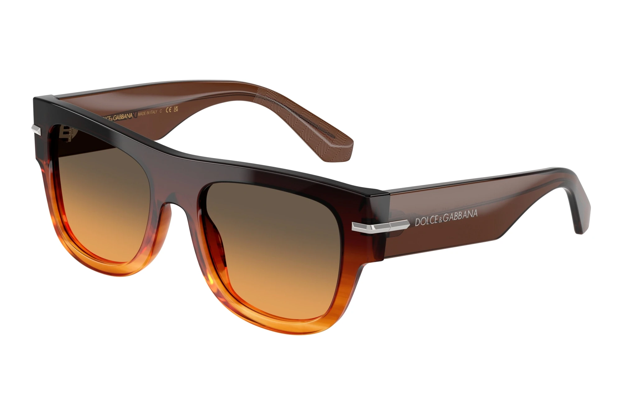 Dolce & Gabbana DG4484 348618 Orange Gradient Light GreenGradient Striped Brown Dolce & Gabbana DG4484 348618 Orange Gradient Light GreenGradient Striped Brown