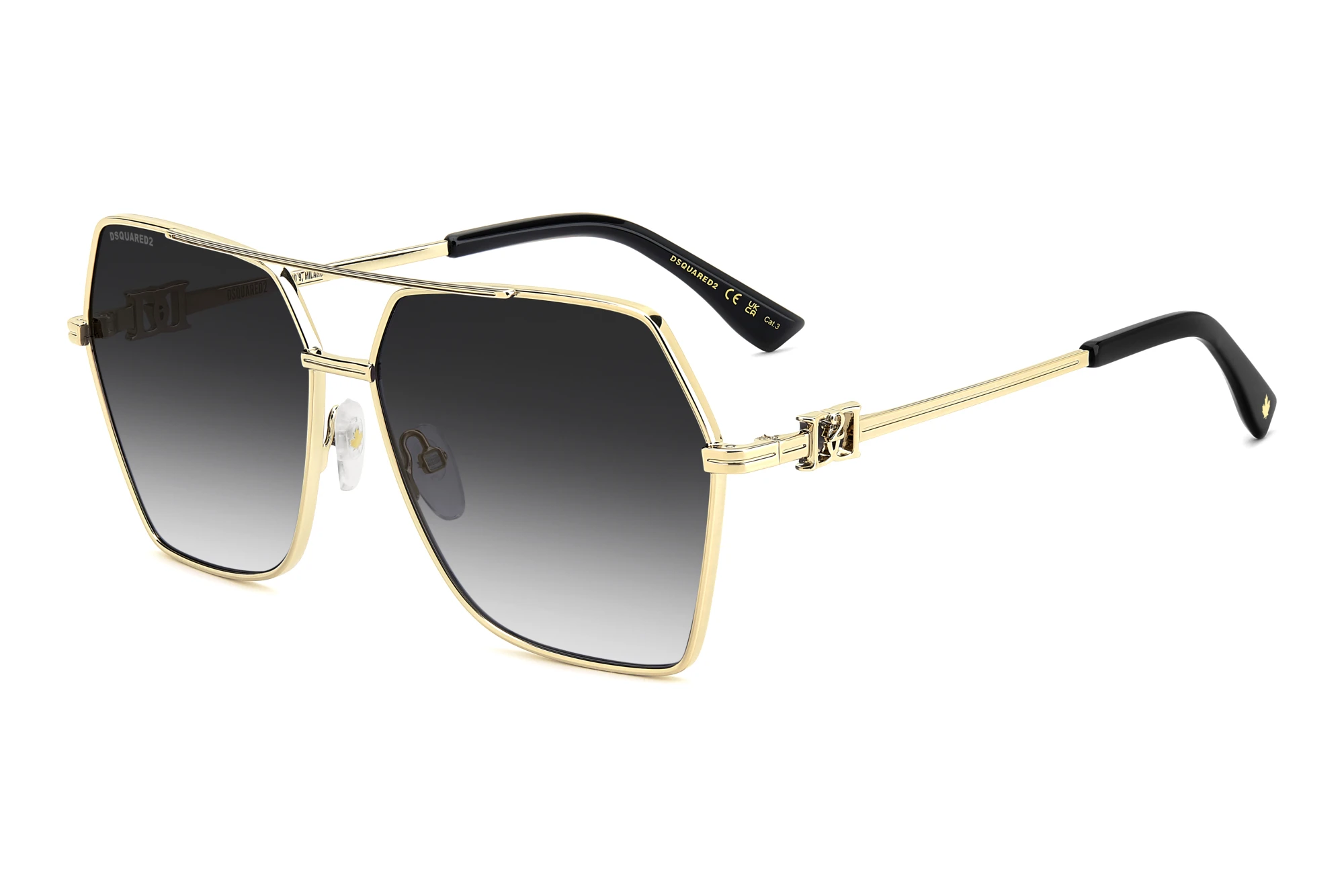 Dsquared2 D2 0206/S J5G/9O DARK GREY SHADEDGOLD Dsquared2 D2 0206/S J5G/9O DARK GREY SHADEDGOLD