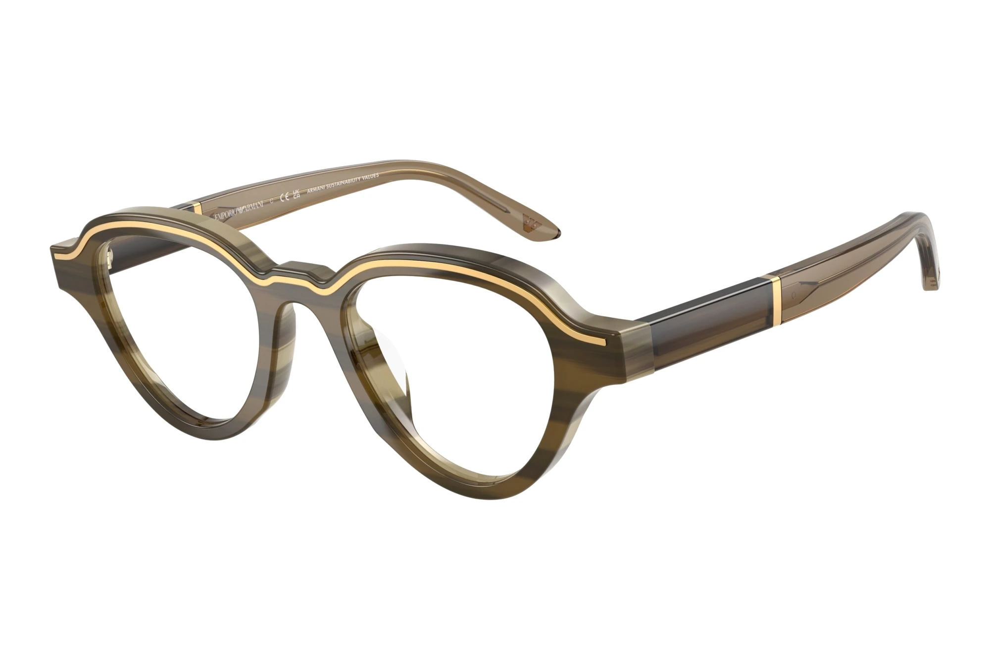 Emporio Armani EA4264U 63381W ClearBrown On Striped Beige Emporio Armani EA4264U 63381W ClearBrown On Striped Beige