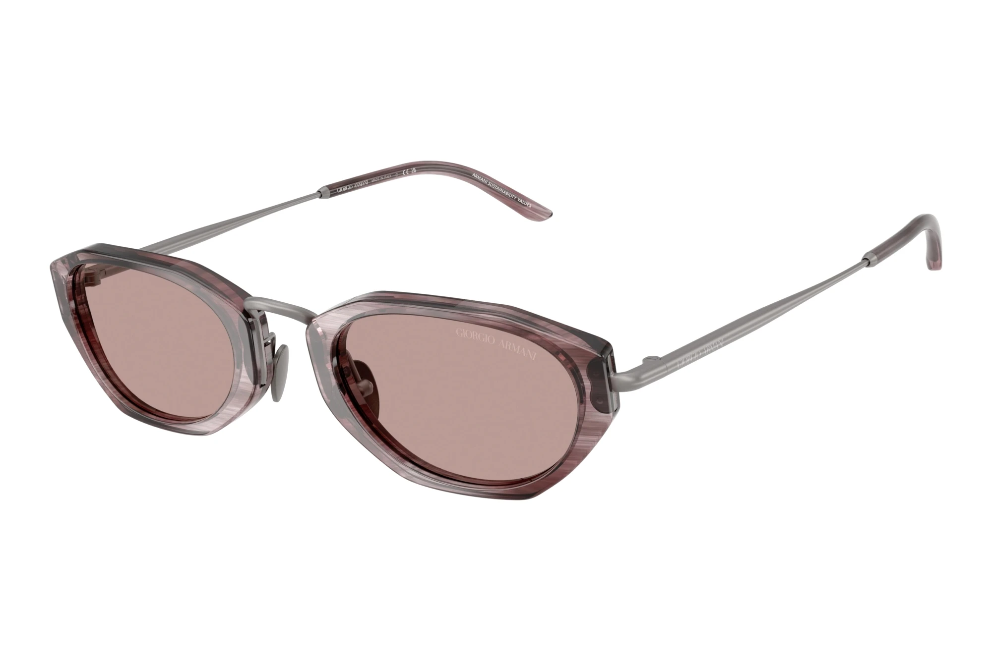 Giorgio Armani AR8242 630513 Light Purple BrownStriped Purple Giorgio Armani AR8242 630513 Light Purple BrownStriped Purple