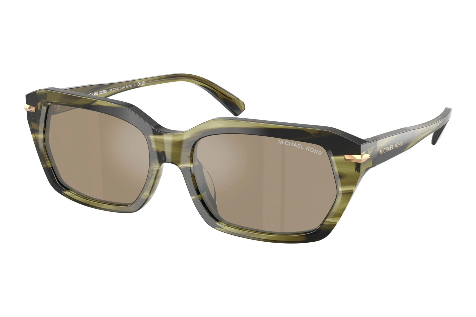 Michael Kors MK2265U 40407I Brown Silver MirrorOlive Horn Michael Kors MK2265U 40407I Brown Silver MirrorOlive Horn