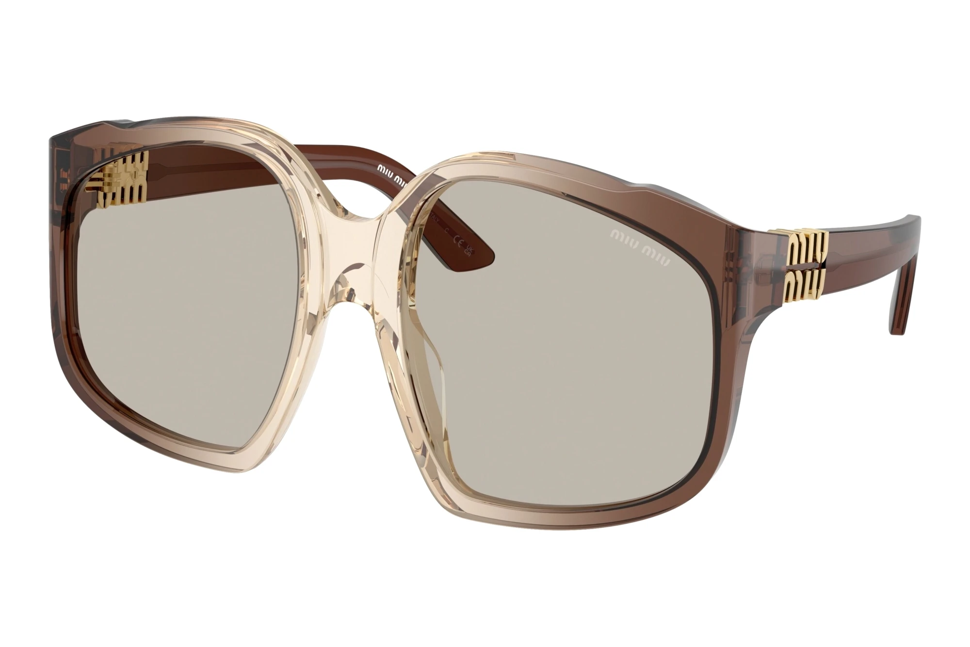 Miu Miu MU A07S 25G40U Light BrownBrown Gradient Miu Miu MU A07S 25G40U Light BrownBrown Gradient
