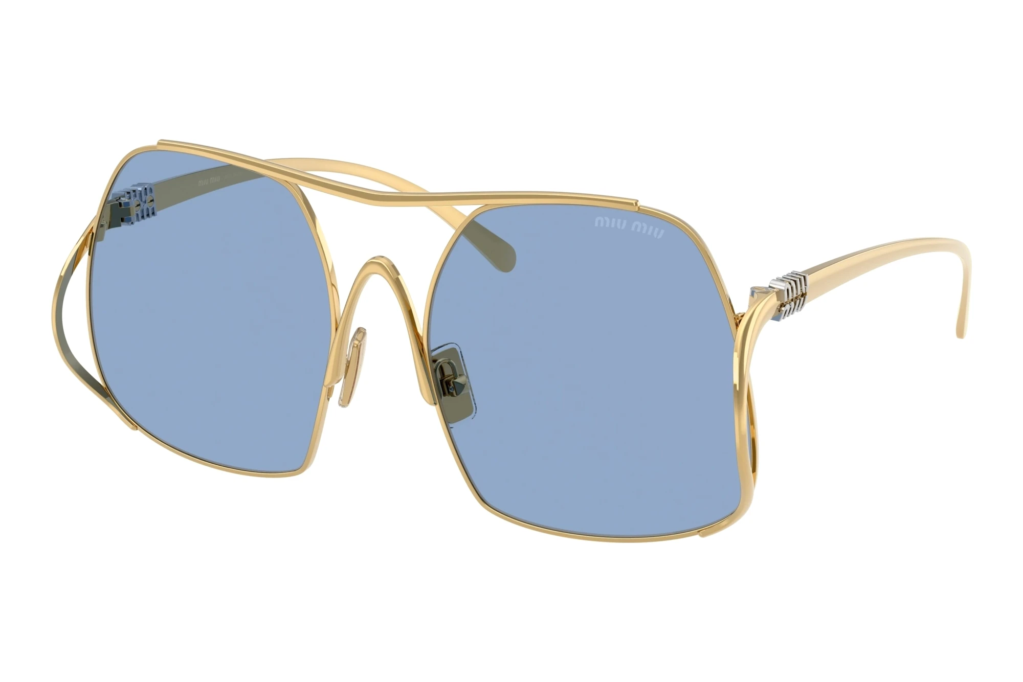 Miu Miu MU A55S 5AK30U Light BlueGold Miu Miu MU A55S 5AK30U Light BlueGold