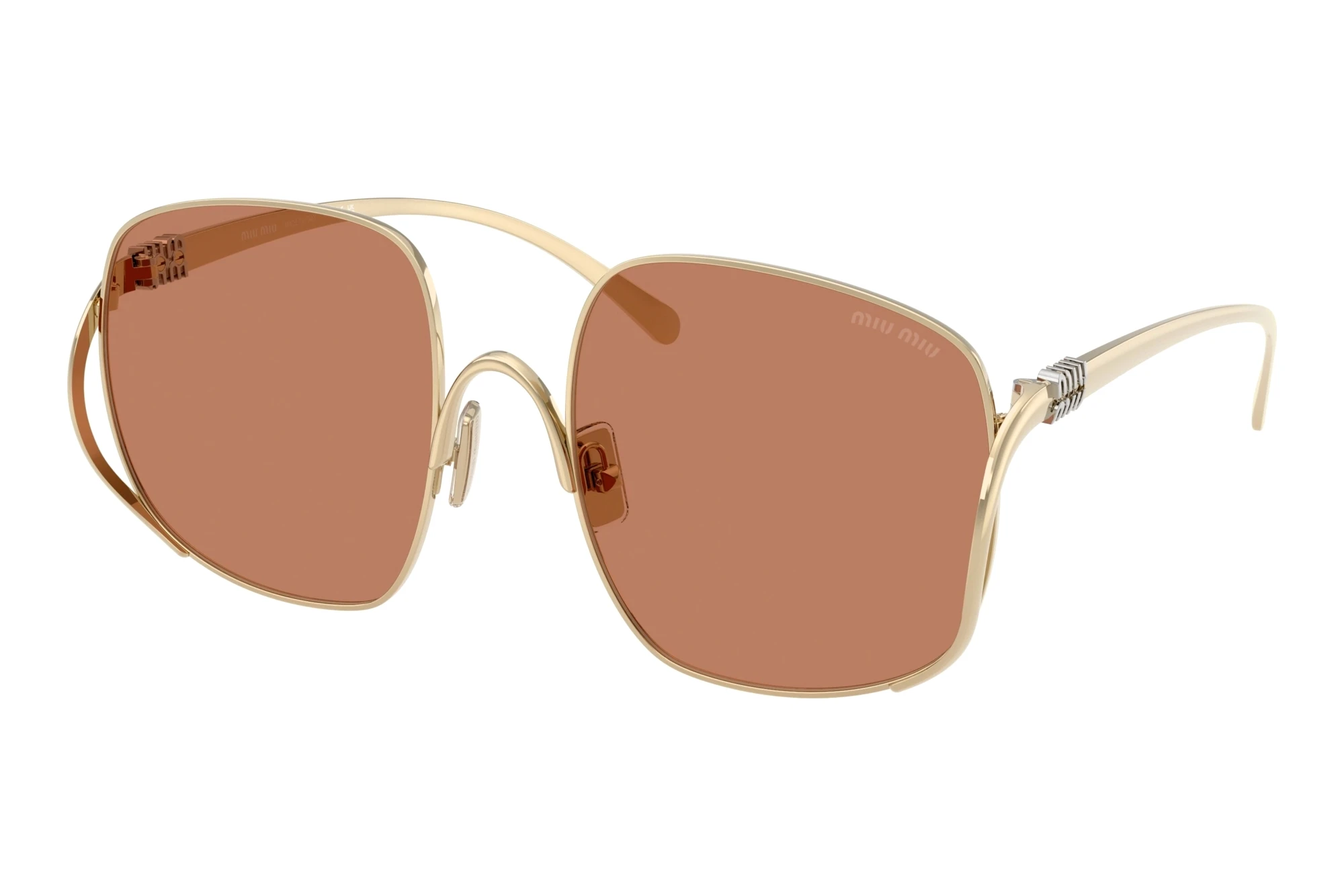 Miu Miu MU A57S ZVN90Q BrownPale Gold Miu Miu MU A57S ZVN90Q BrownPale Gold
