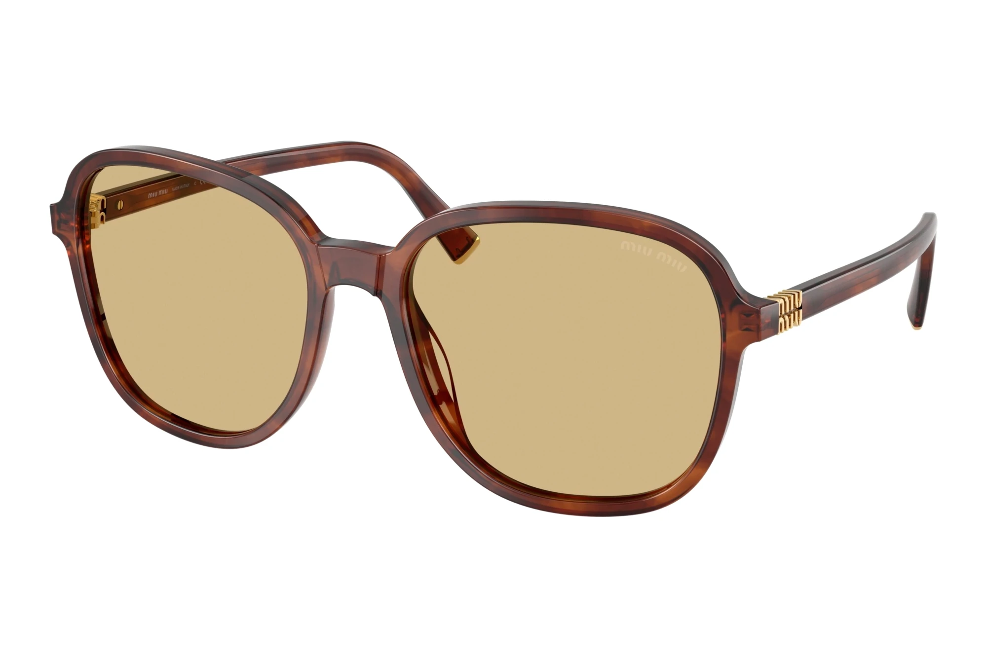 Miu Miu MU B01S 26E10R YellowStriped Tobacco Miu Miu MU B01S 26E10R YellowStriped Tobacco