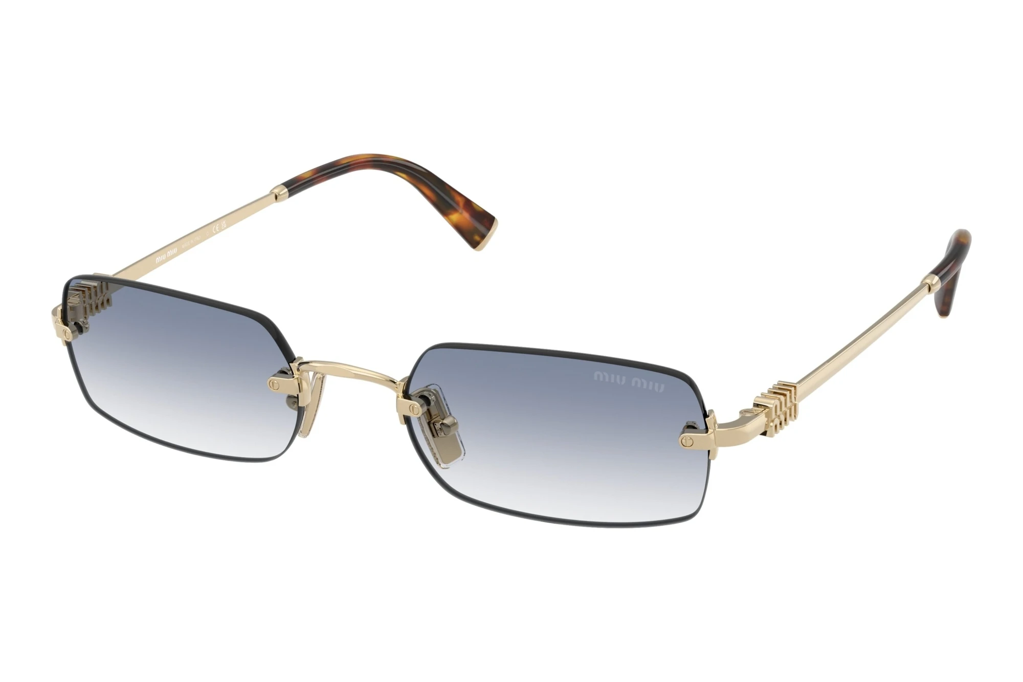 Miu Miu MU B50S ZVN80O Clear Gradient Light BluePale Gold Miu Miu MU B50S ZVN80O Clear Gradient Light BluePale Gold