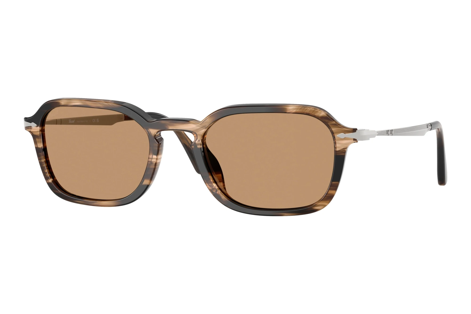 Persol PO3381S 123653 BrownStriped Black & Greish Brown Persol PO3381S 123653 BrownStriped Black & Greish Brown