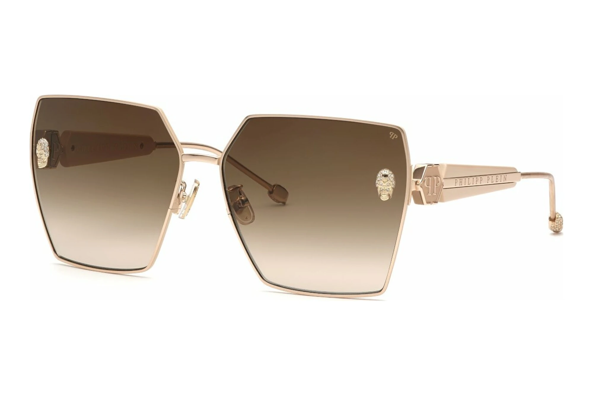 Philipp Plein SPP122S 0F47 BROWN GRADIENTSHINY ROSE GOLD W/BEIGE PARTS Philipp Plein SPP122S 0F47 BROWN GRADIENTSHINY ROSE GOLD W/BEIGE PARTS