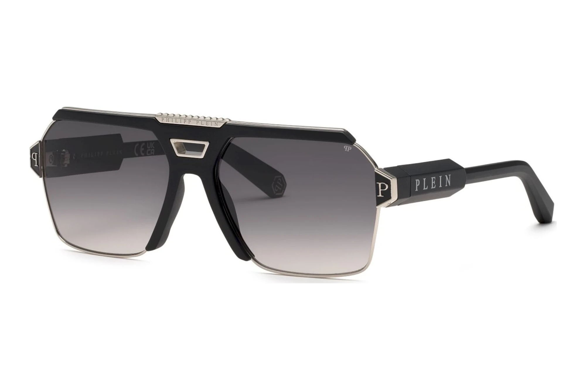 Philipp Plein SPP147M 0K07 SMOKE GRADIENT SMOKESHINY PALLADIUM W/SEMI MATT BLACK PARTS Philipp Plein SPP147M 0K07 SMOKE GRADIENT SMOKESHINY PALLADIUM W/SEMI MATT BLACK PARTS