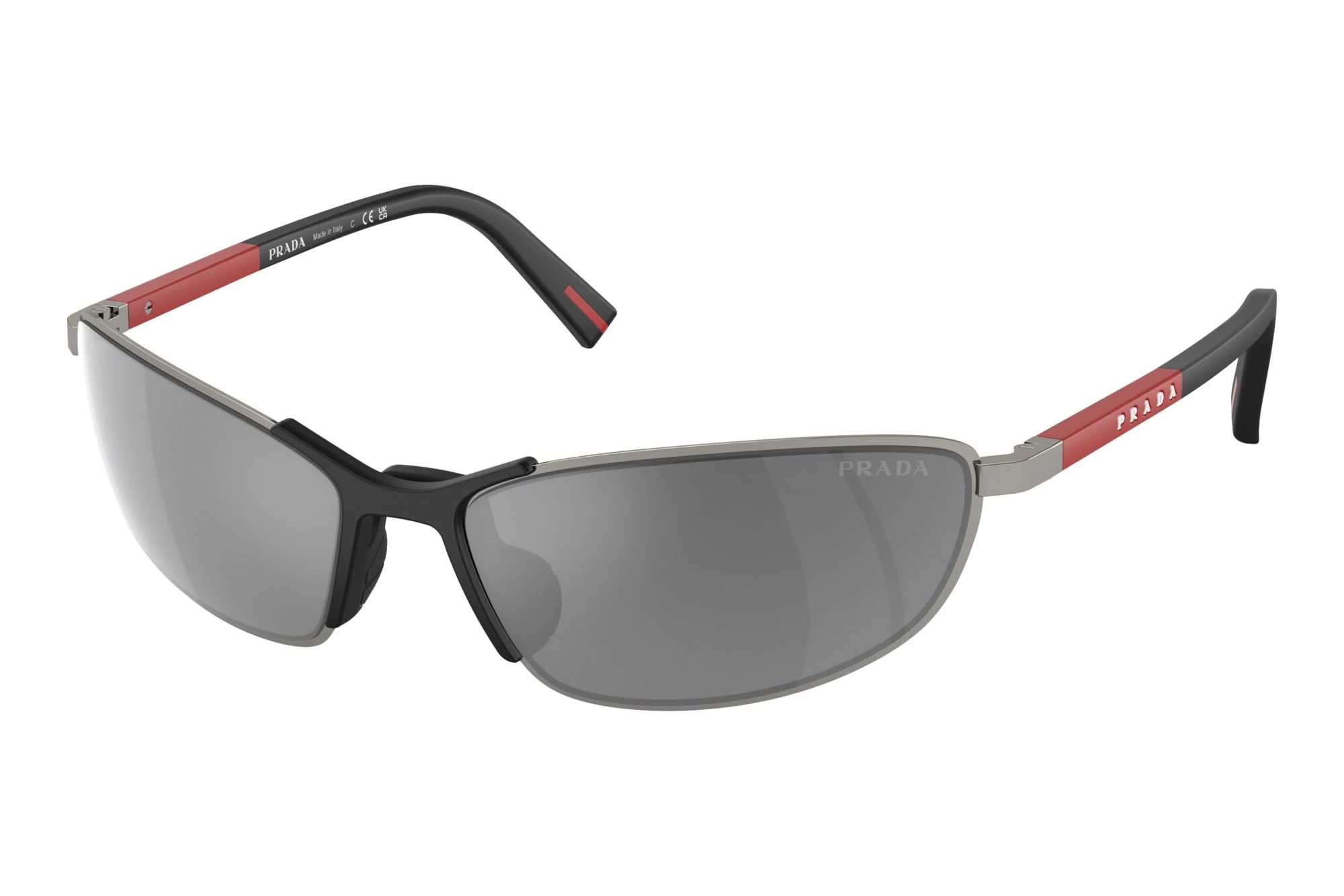 Prada Linea Rossa PS 55ZS 5AV07G Grey Mirror BlackGunmetal Prada Linea Rossa PS 55ZS 5AV07G Grey Mirror BlackGunmetal