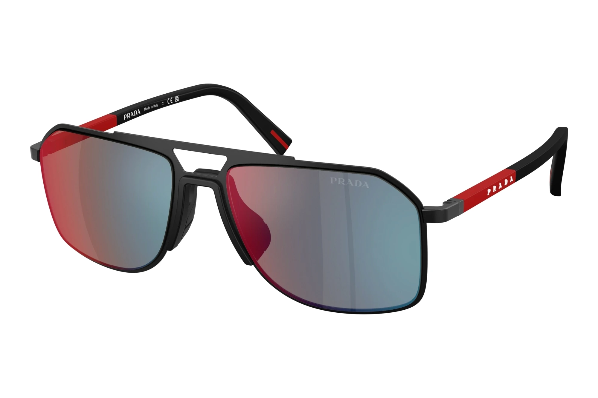 Prada Linea Rossa PS B51S 1BO08F Dark Grey Mirror Blue/RedMatte Black Prada Linea Rossa PS B51S 1BO08F Dark Grey Mirror Blue/RedMatte Black