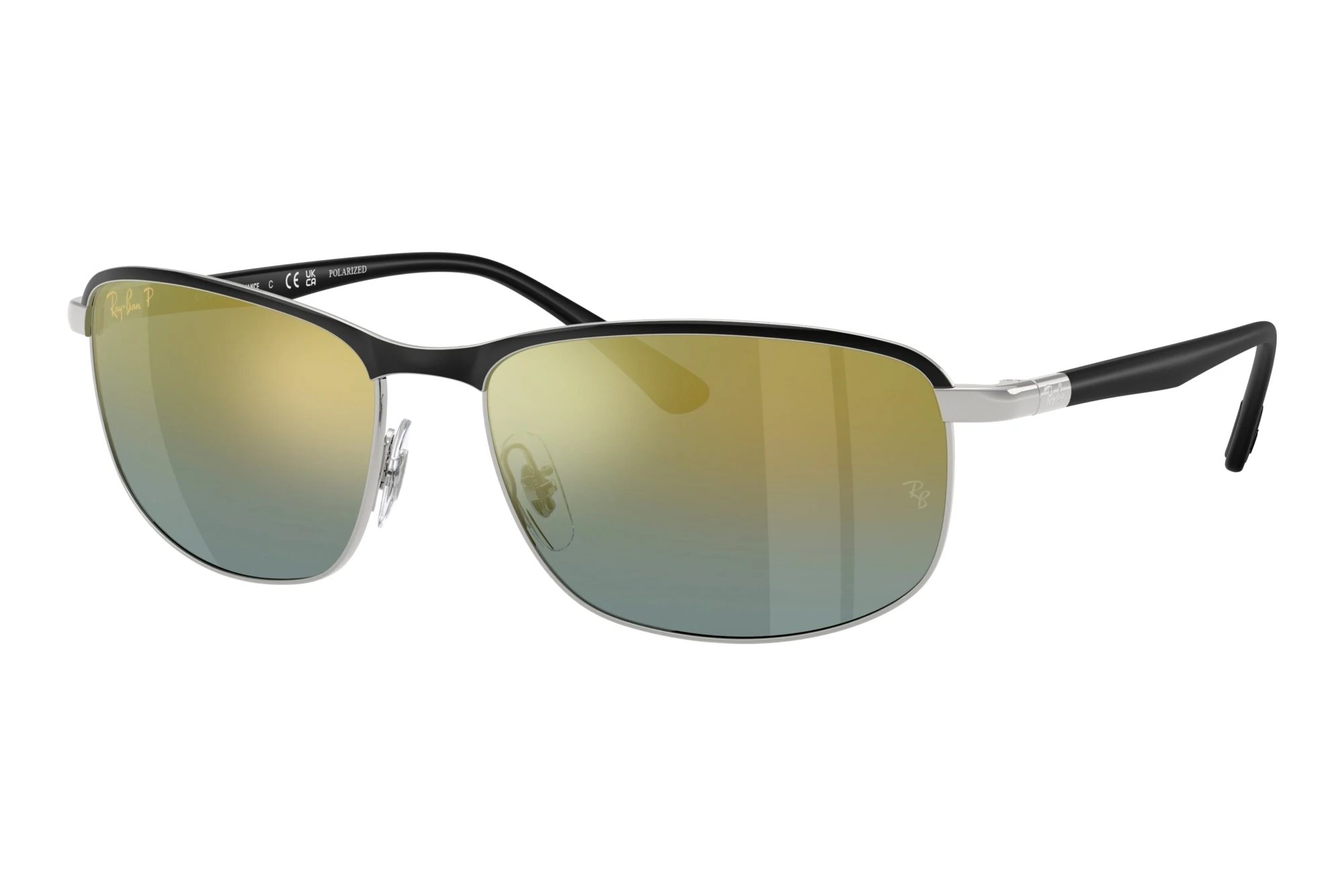 Ray-Ban RB3671CH 9144J0 Gold Polarized+Black On Silver Ray-Ban RB3671CH 9144J0 Gold Polarized+Black On Silver