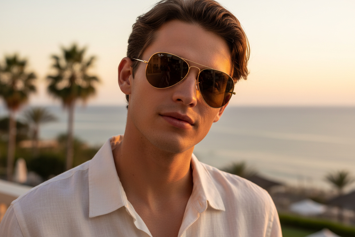 Vooraanzicht Ray-Ban AVIATOR LARGE METAL (RB3025 - 001/33)