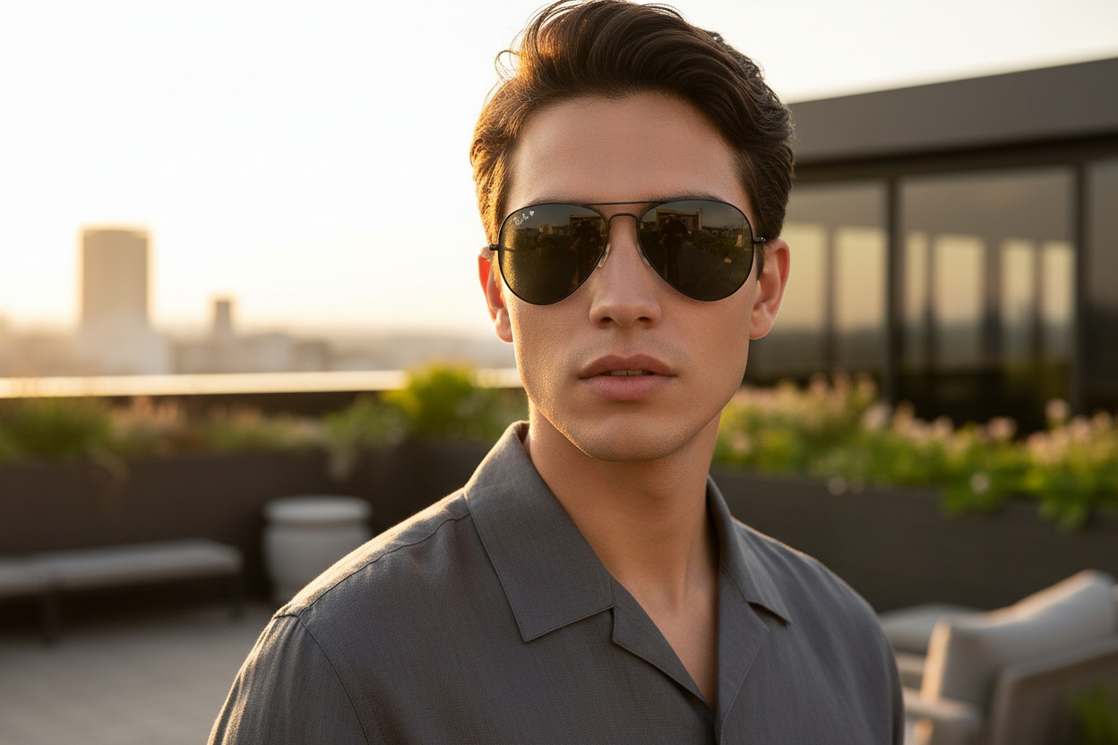 Vooraanzicht Ray-Ban AVIATOR LARGE METAL (RB3025 - 002/48)