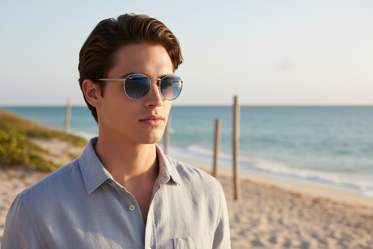 Vooraanzicht Ray-Ban NEW ROUND (RB3637 - 003/3F)