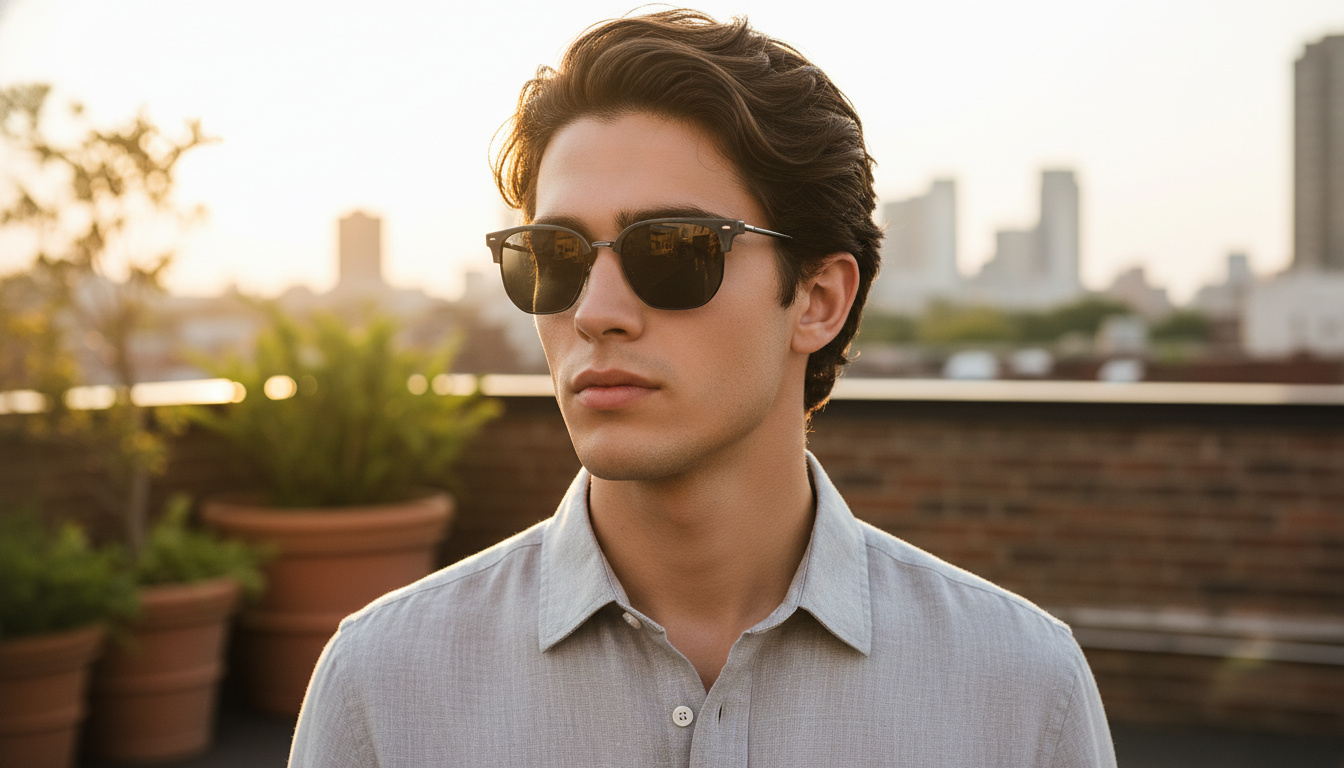 Vooraanzicht Ray-Ban NEW CLUBMASTER (RB4416 - 6653B1)