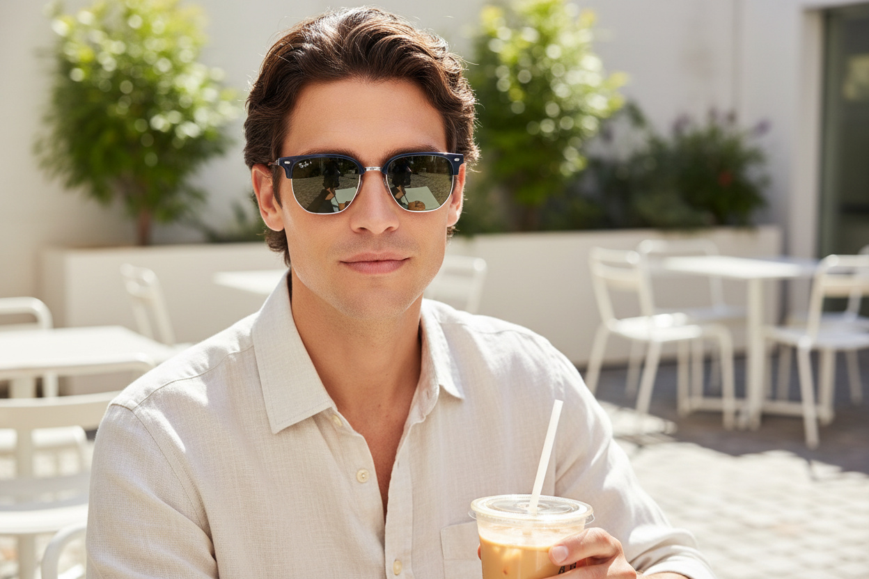 Vooraanzicht Ray-Ban NEW CLUBMASTER (RB4416 - 6656G6)