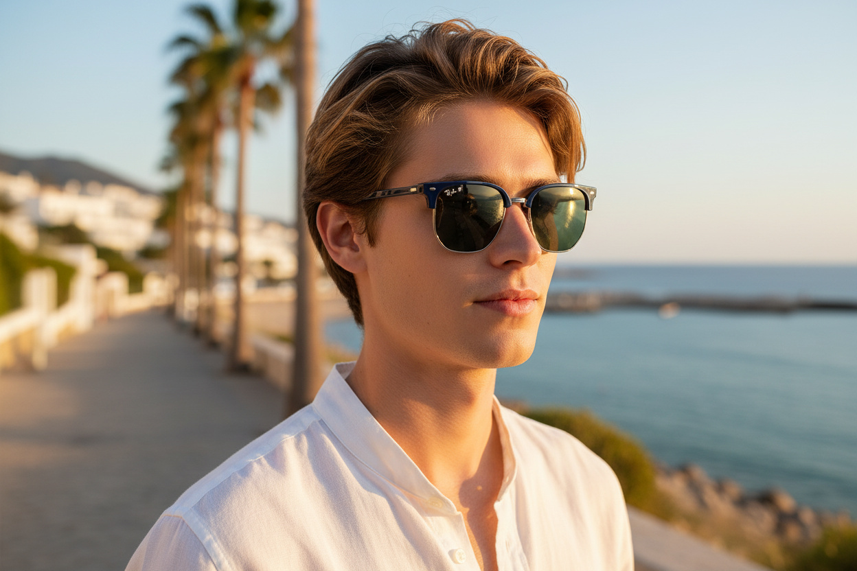 Vooraanzicht Ray-Ban NEW CLUBMASTER (RB4416 - 6656G6)