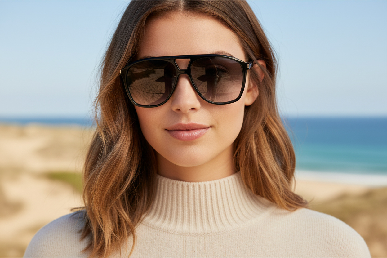 Vooraanzicht Saint Laurent SL 596 DUNE (006)