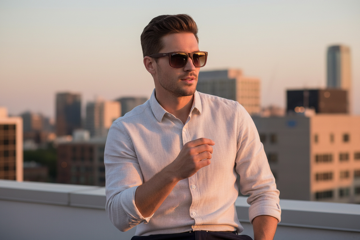 Vooraanzicht Ray-Ban JUSTIN (RB4165 - 6815A5)