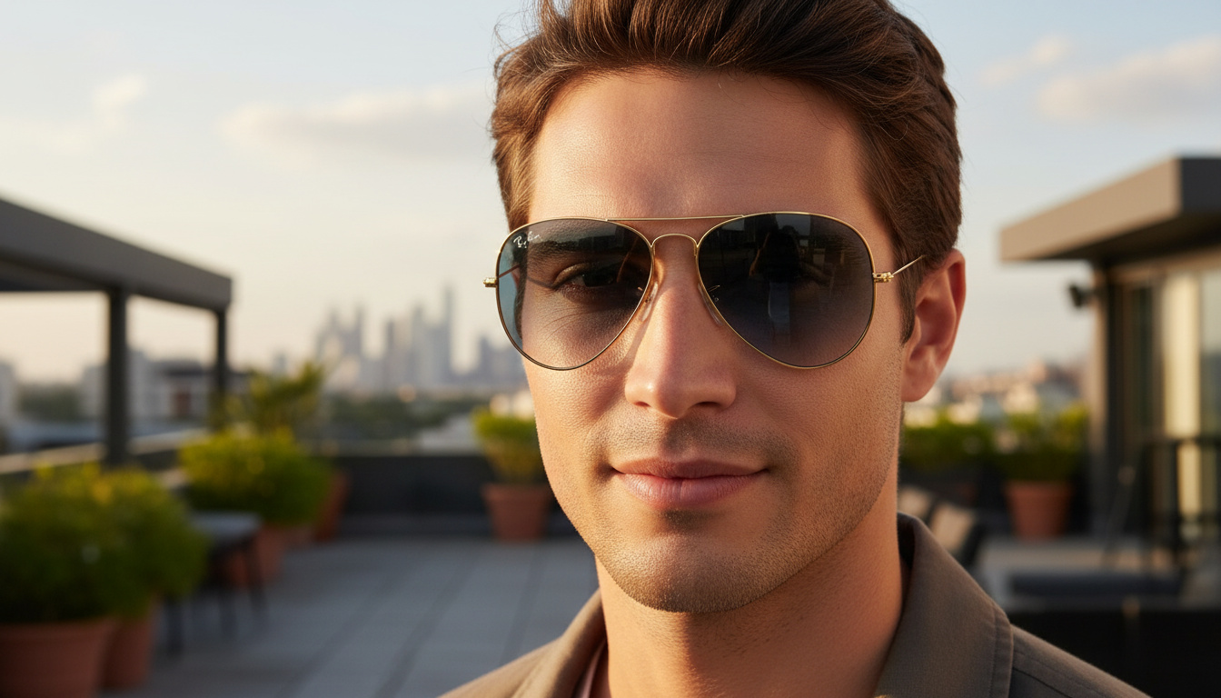 Vooraanzicht Ray-Ban AVIATOR LARGE METAL (RB3025 - 001/3F)