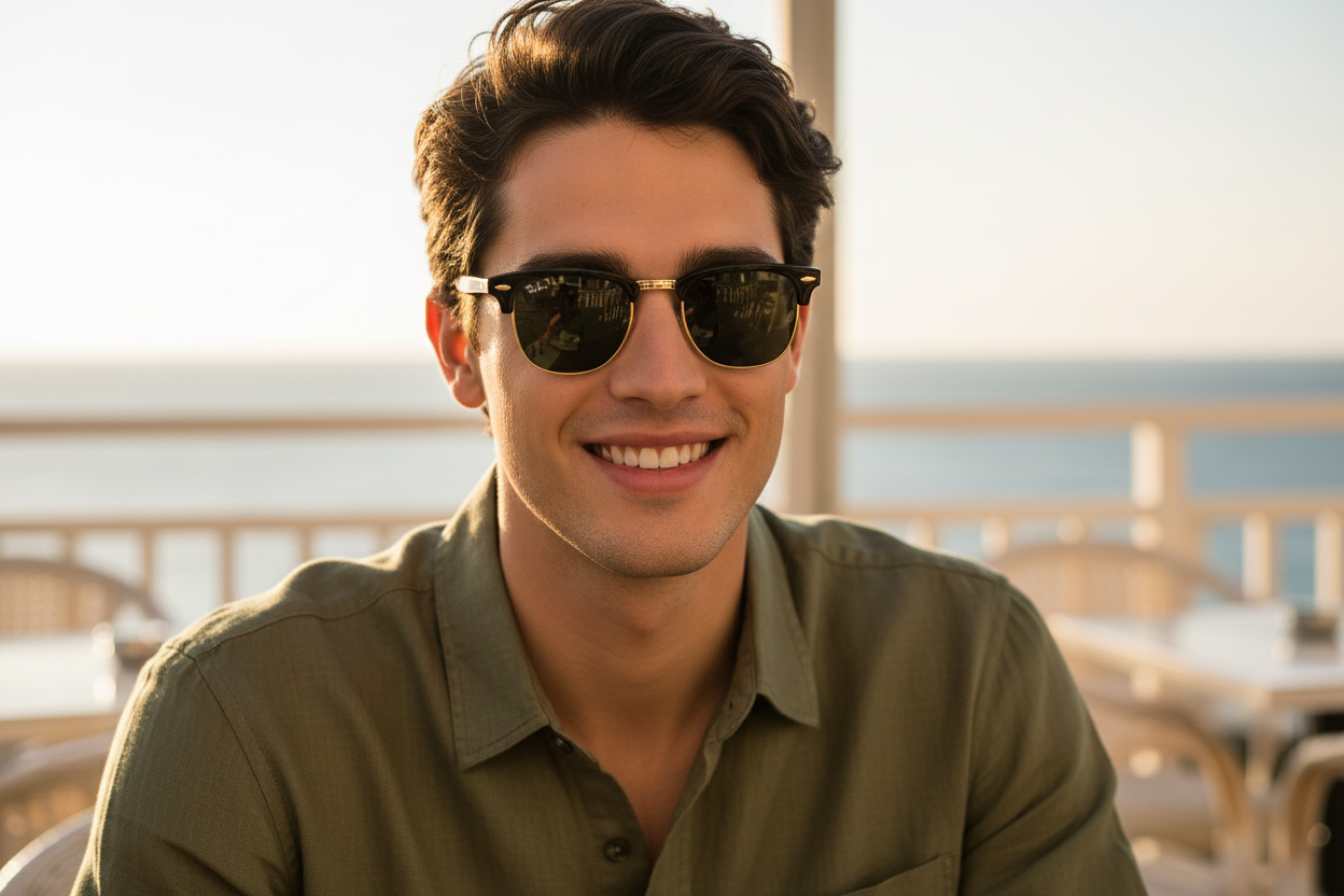 Vooraanzicht Ray-Ban CLUBMASTER FOLDING (RB2176 - 901)