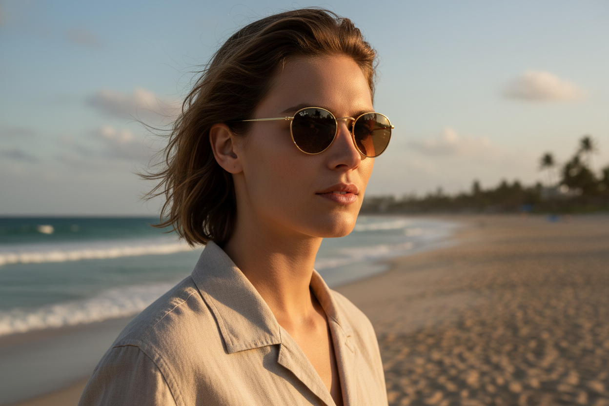 Vooraanzicht Ray-Ban ROUND METAL (RB3447 - 9001A5)