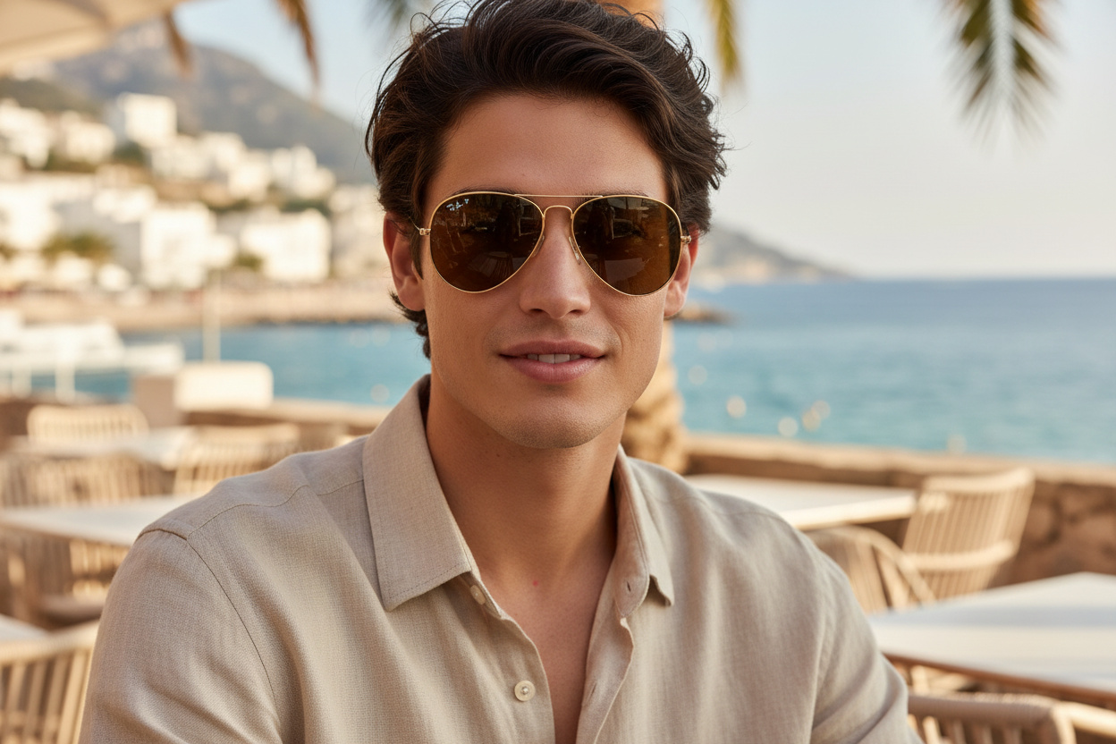 Vooraanzicht Ray-Ban AVIATOR LARGE METAL (RB3025 - 001/57)