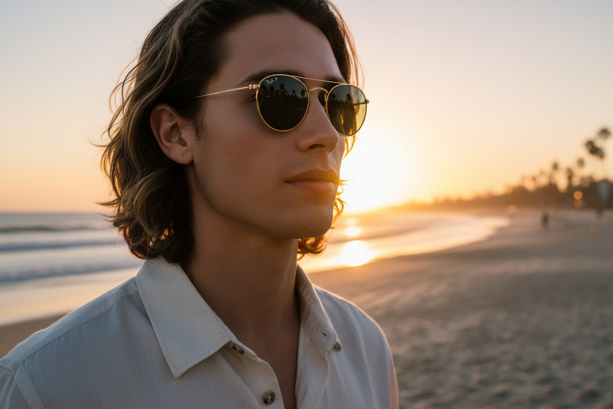 Vooraanzicht Ray-Ban ROUND METAL (RB3447 - 001/58)