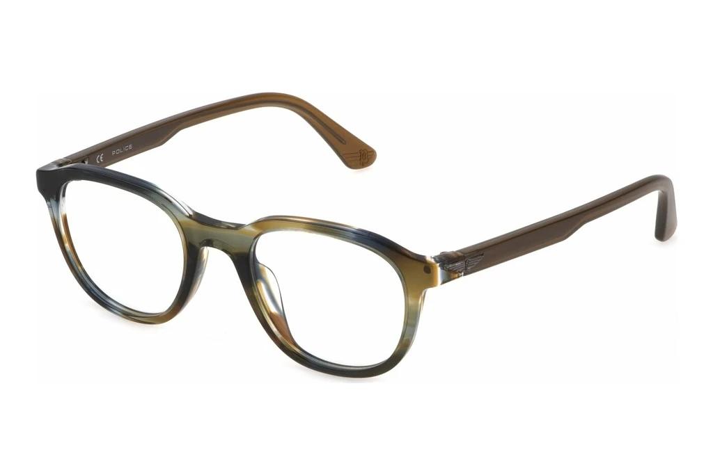 Police   VPLF77 6U8Y STRIPED SHINY BROWN/GREEN