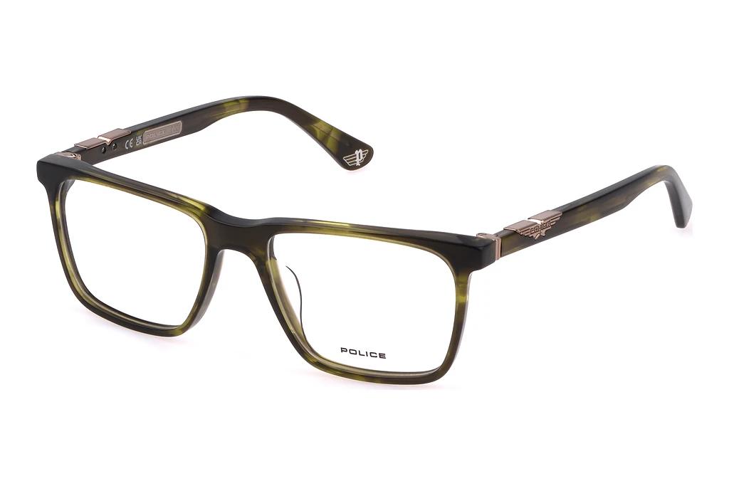 Police   VPLL71 09W7 SHINY MILITARY STRIPPED GREEN
