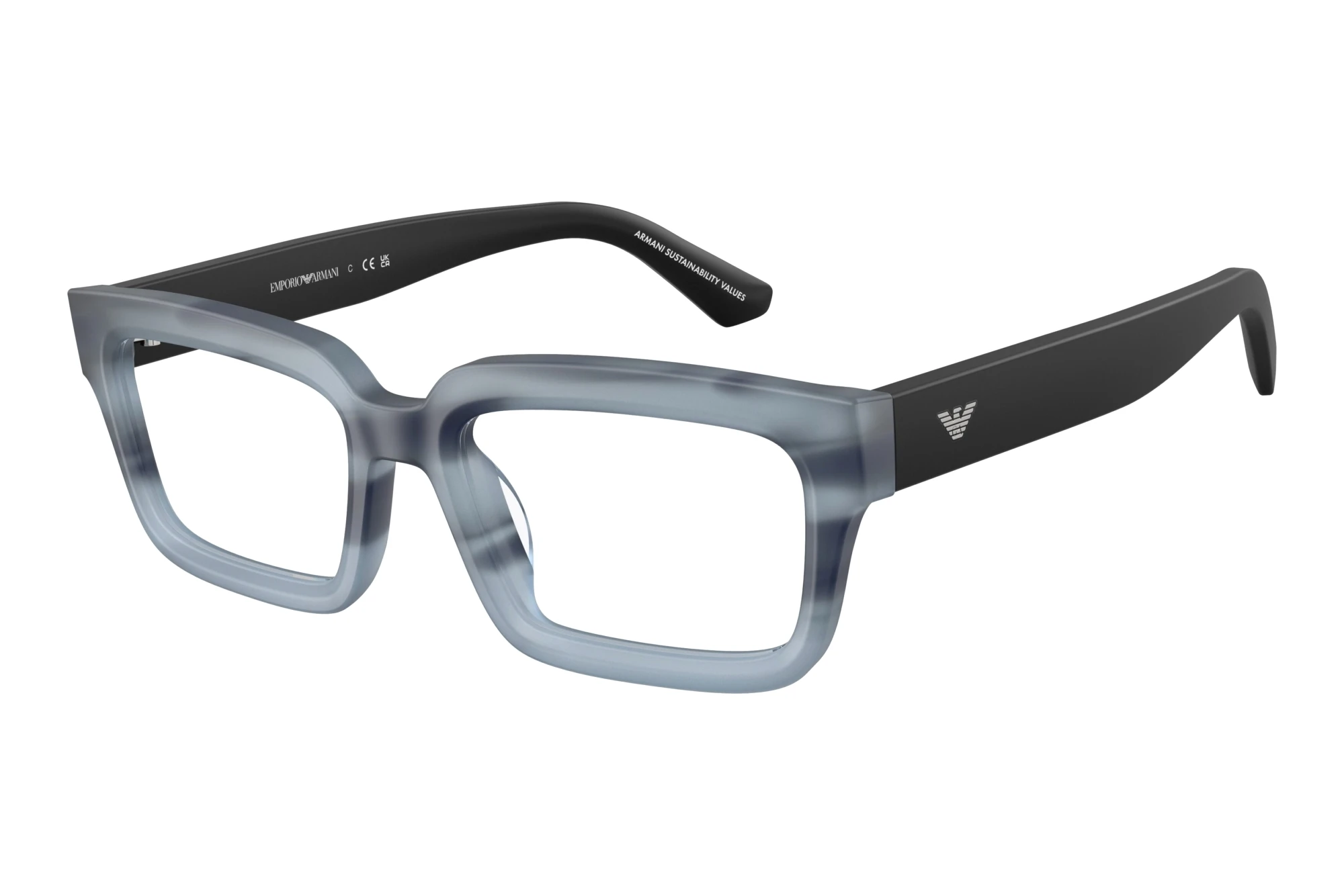 Emporio Armani   EA3277U 6368 Striped Havana Blue