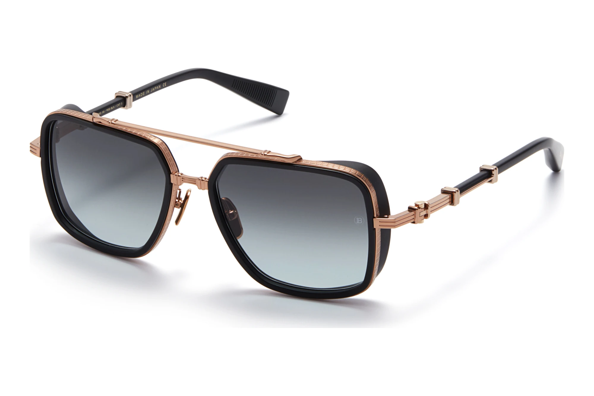 Balmain Paris   BPS-108 E Dark Grey to Light Grey Lenses - ARRose Gold - Matte Black w