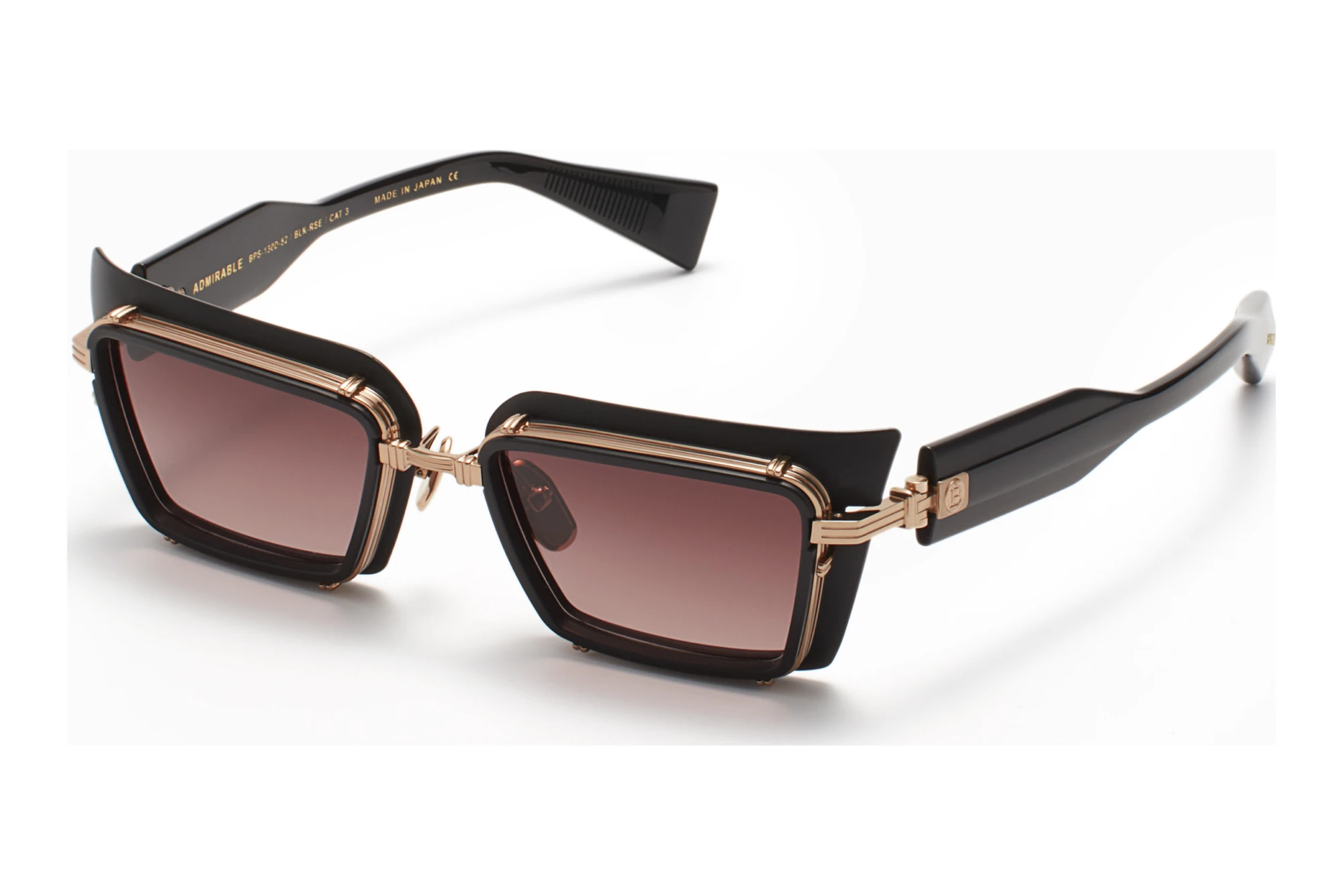 Balmain Paris   BPS-130 D Dark Rose to Light Rose Polar Lenses - ARMatte Black  - Rose Gold w