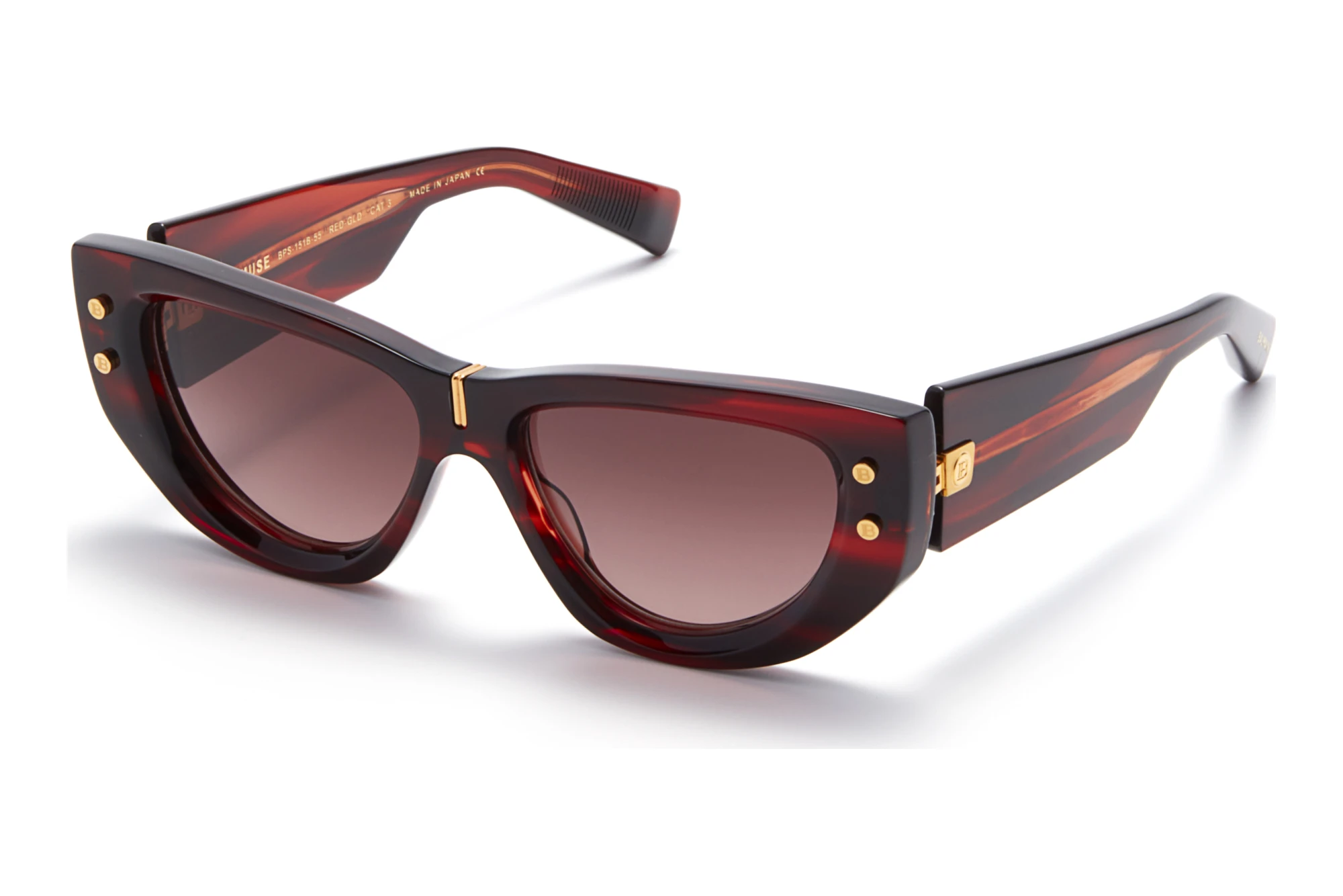 Balmain Paris   BPS-151 B Dark Rose to Light Rose - ARRed Swirl - Yellow Gold w