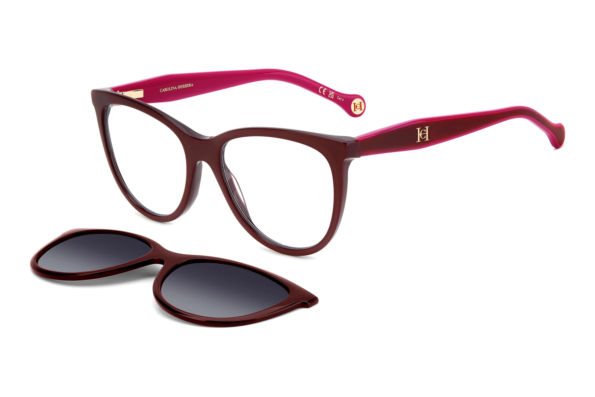 Carolina Herrera   HER 0259/CS LHF/WJ GREY SHADED POLARIZEDBURGUNDY 2