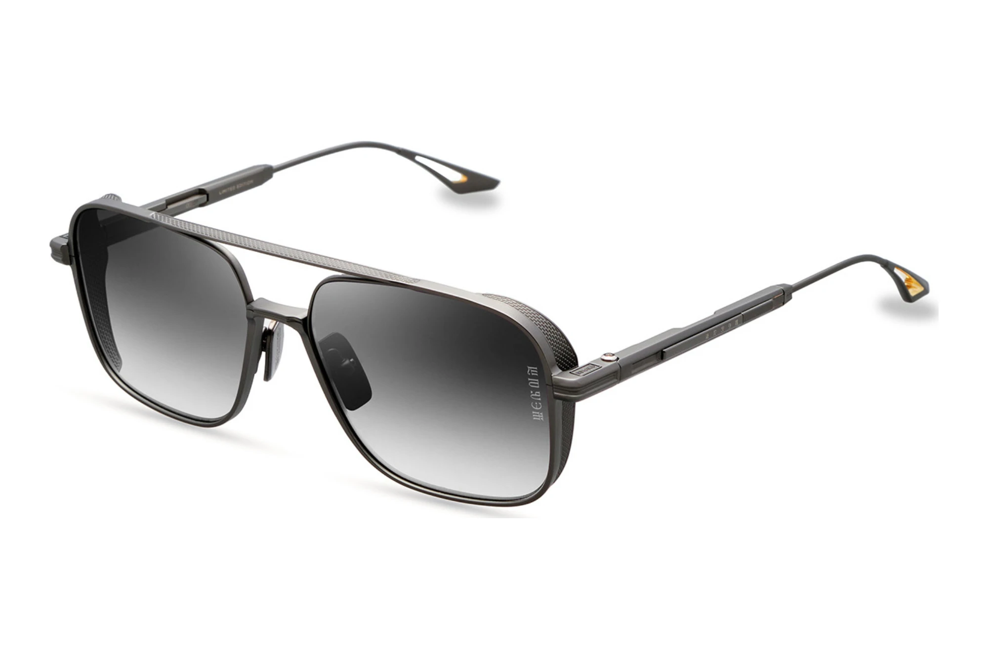 DITA-EPILUXURY   DES-011 02A DARK GREY TO CLEAR GRADIENT - RED ARBLACK IRON - BLACK RUTHENIUM