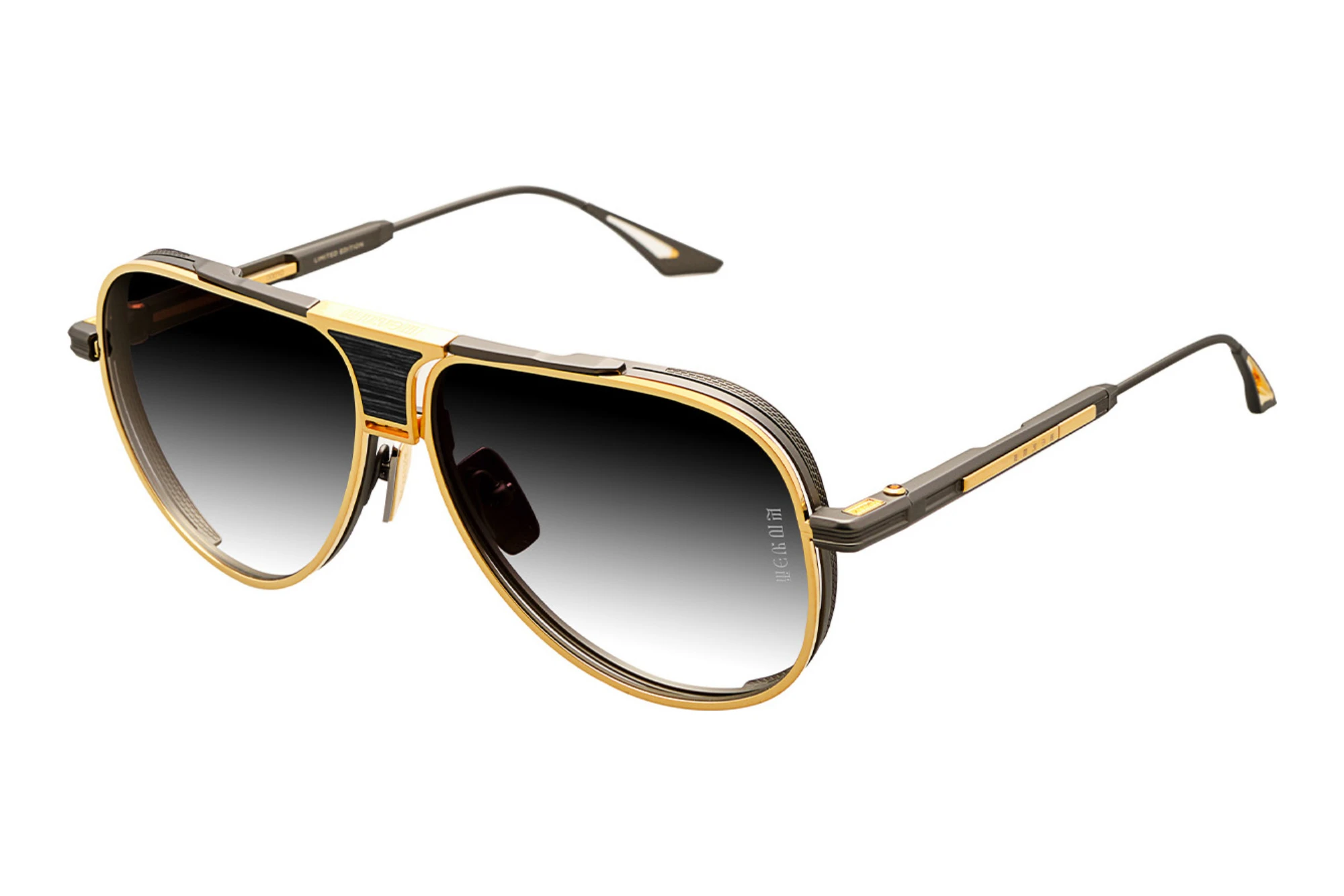 DITA-EPILUXURY   DES-016 02A DARK BROWN TO CLEAR GRADIENT - GOLD ARBLACK IRON - YELLOW GOLD