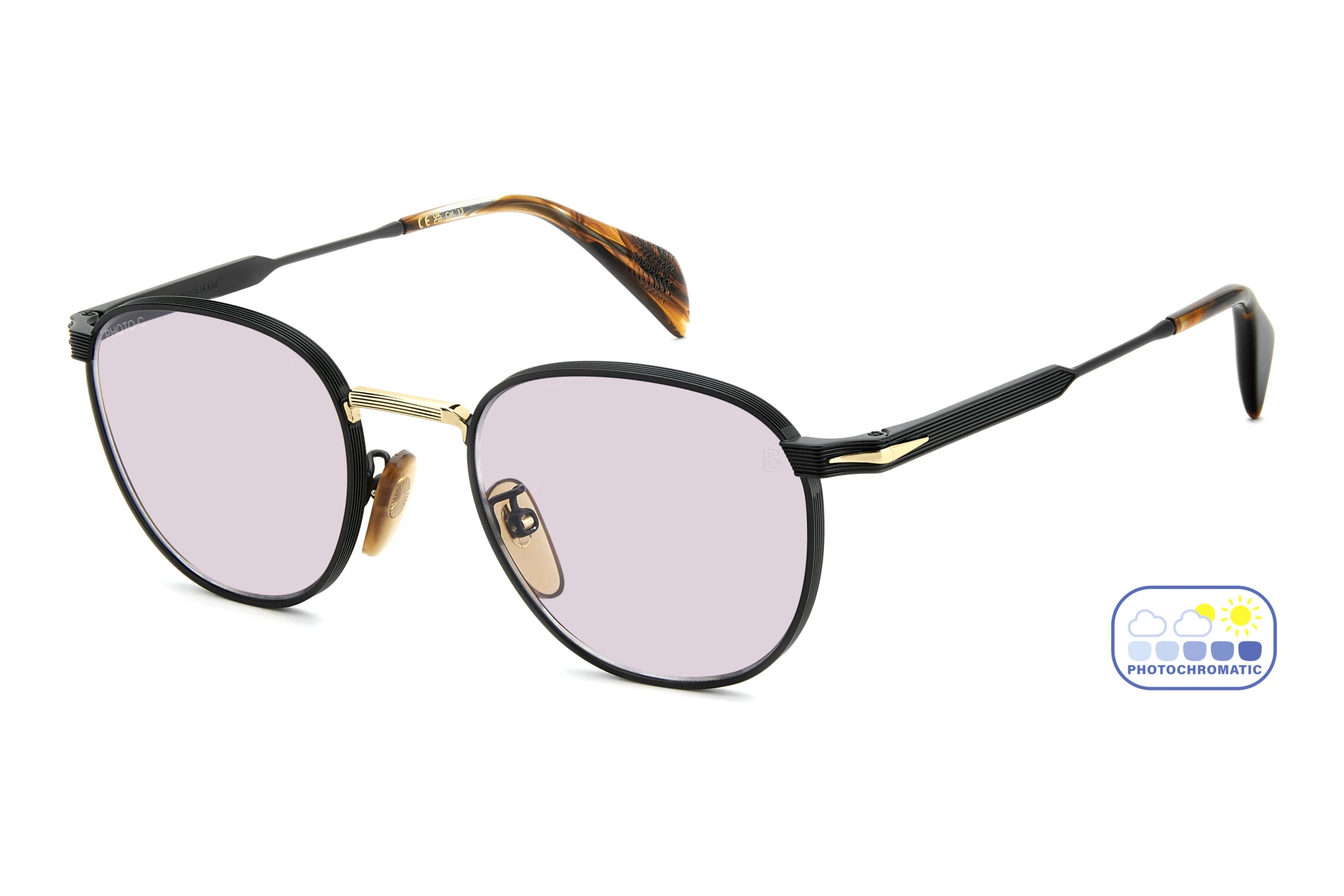 David Beckham   DB 1228/S I46/5F VIOLET PHOTOCHROMATIC ANTIREFLEXMATTE BLACK GOLD