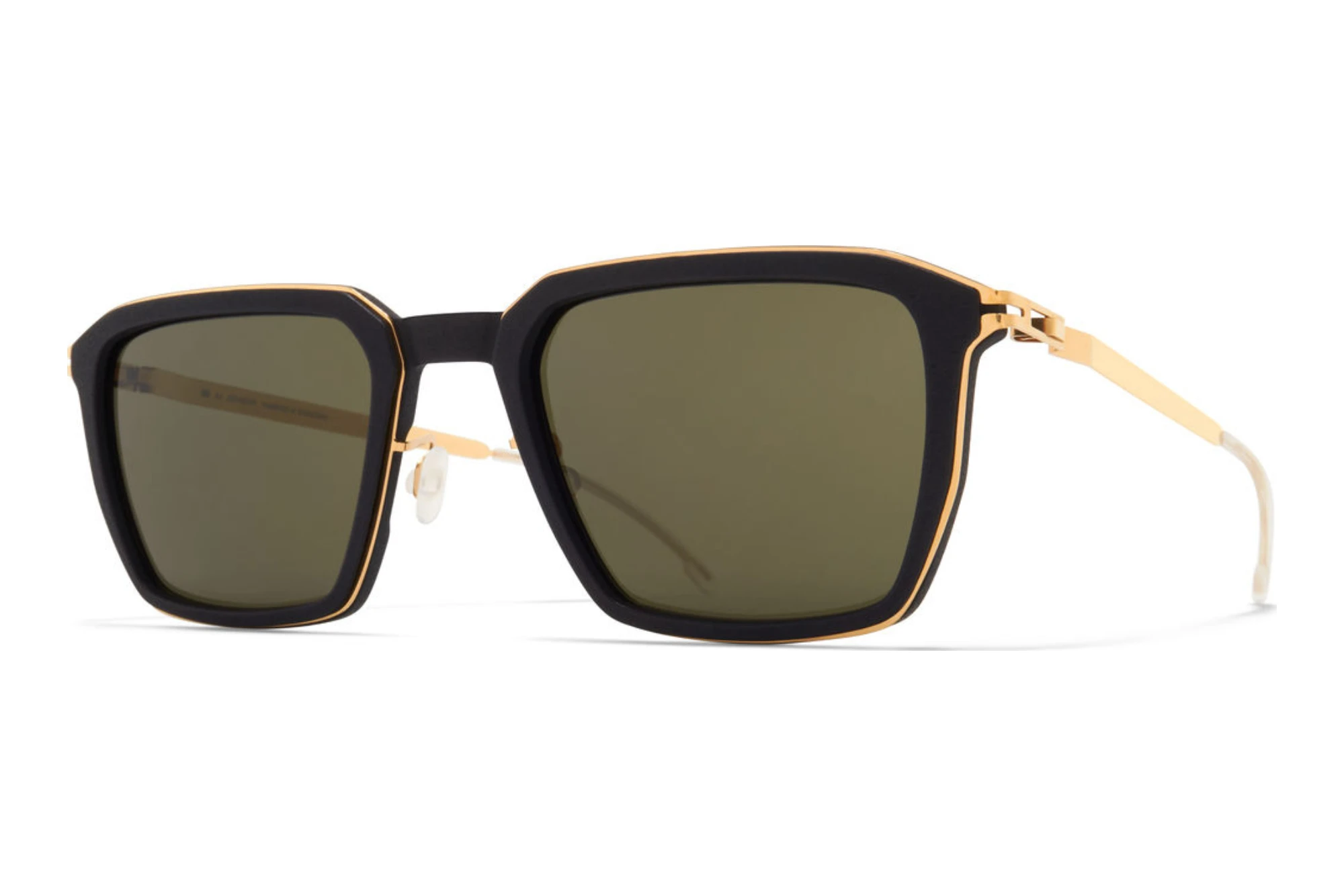 MYKITA   EMBERS SUN 585 Rawgreen SolidMH7-Pitch Black/Glossy Gold